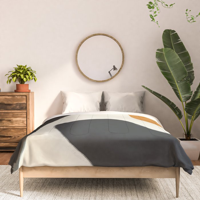 Neutral black orange curves Comforter Gallery Image 3
