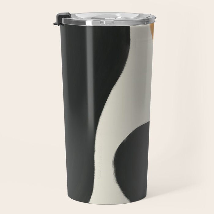 Neutral black orange curves Travel Mug Gallery Image 3