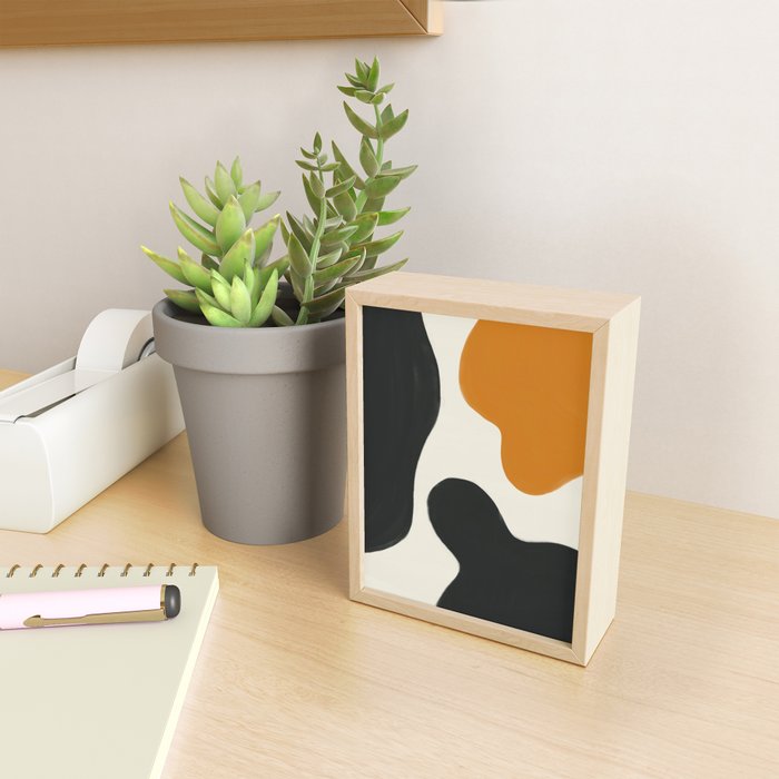 Neutral black orange curves Mini Art Print Gallery Image 2
