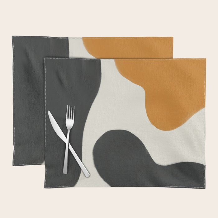Neutral black orange curves Placemat Gallery Image 1