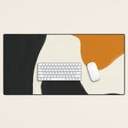 Neutral black orange curves Desk Mat Gallery Image 1