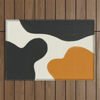 Neutral black orange curves Outdoor Rug Gallery Image 1