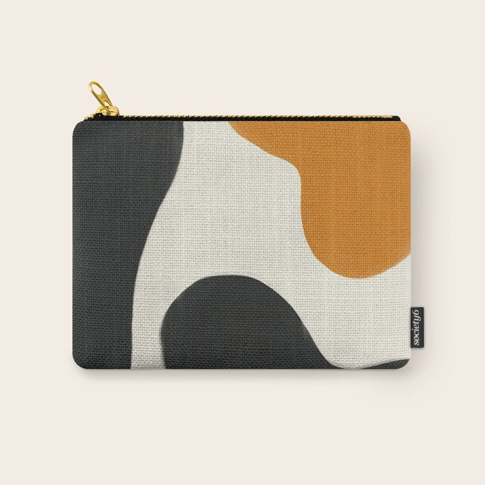Neutral black orange curves Carry All Pouch Gallery Image 1