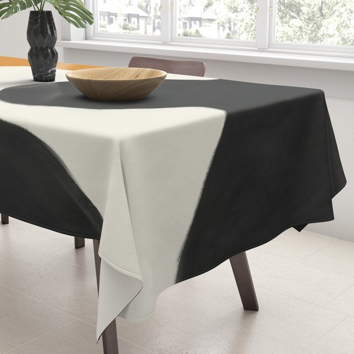 Neutral black orange curves Tablecloth Gallery Image 3
