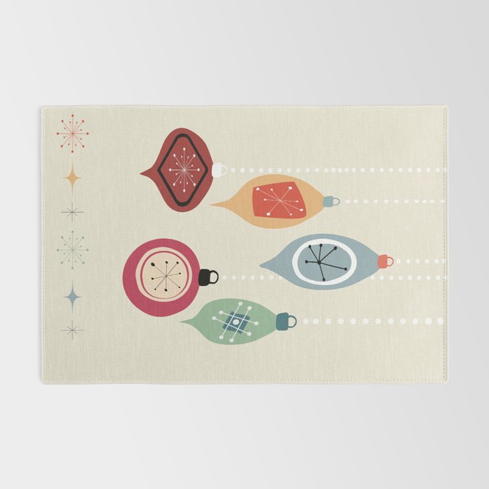 Retro Christmas Baubles Rug Gallery Image 2