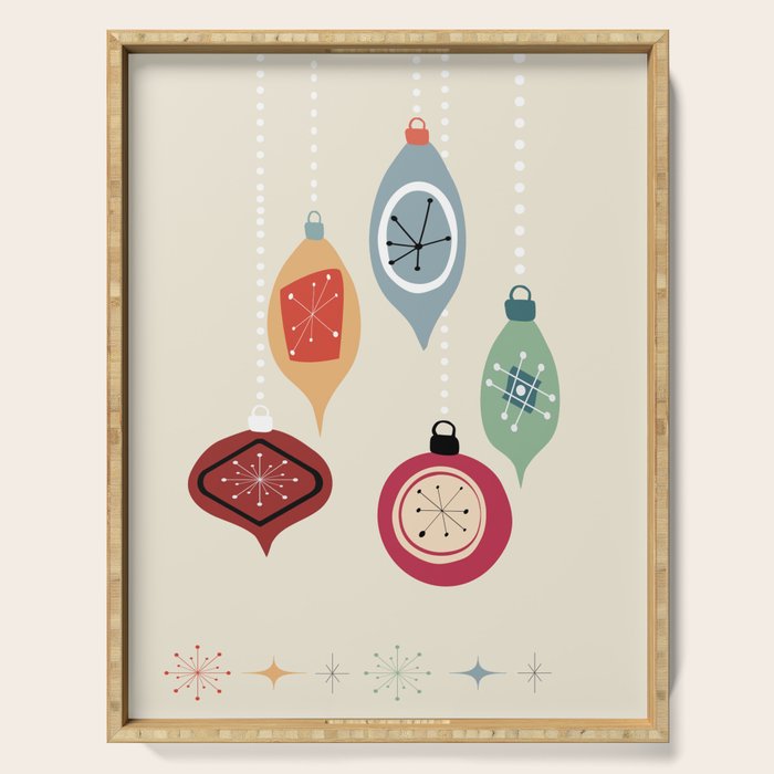 Retro Christmas Baubles Serving Tray Gallery Image 1