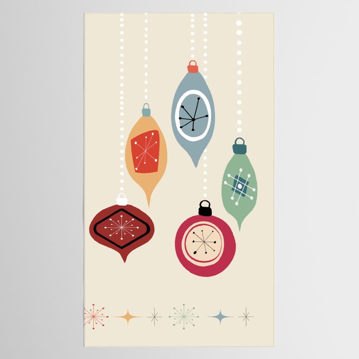 Retro Christmas Baubles Tablecloth Gallery Image 2
