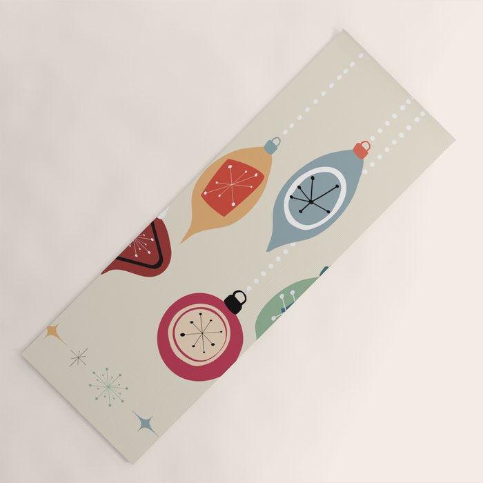 Retro Christmas Baubles Yoga Mat Gallery Image 1