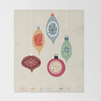 Retro Christmas Baubles Throw Blanket Gallery Image 2