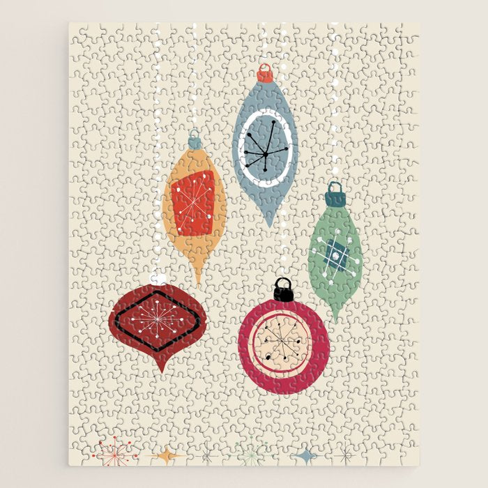 Retro Christmas Baubles Jigsaw Puzzle Gallery Image 1