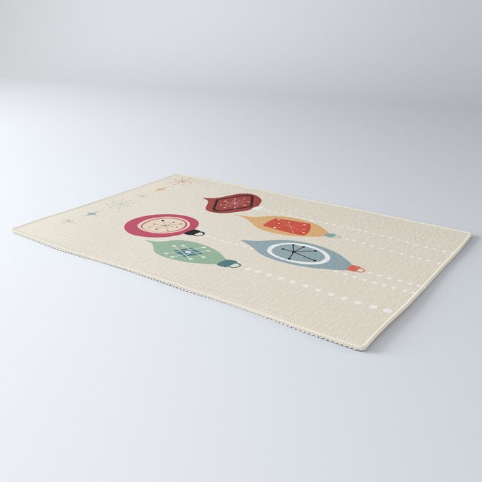 Retro Christmas Baubles Rug Gallery Image 3