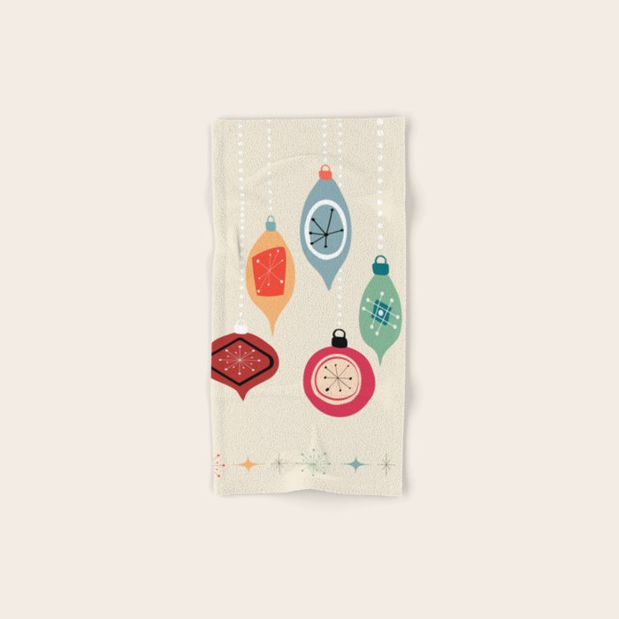 Retro Christmas Baubles Bath Towel Gallery Image 1