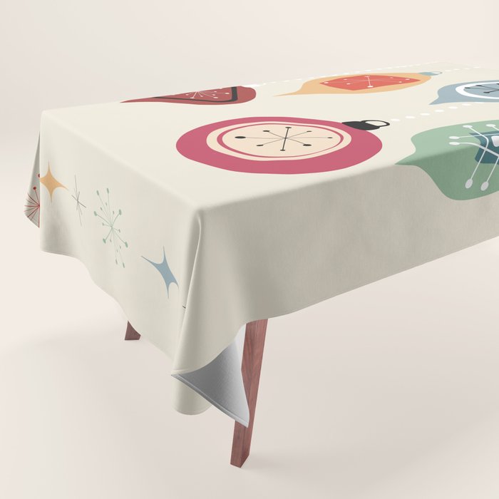 Retro Christmas Baubles Tablecloth Gallery Image 1