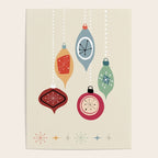 Retro Christmas Baubles Poster Gallery Image 4