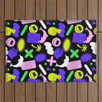 Trendy y2k sticker art pattern Outdoor Rug Gallery Image 1
