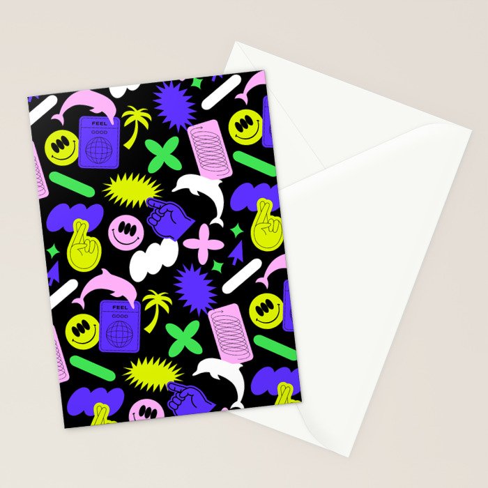Trendy y2k sticker art pattern Stationery Card Gallery Image 2