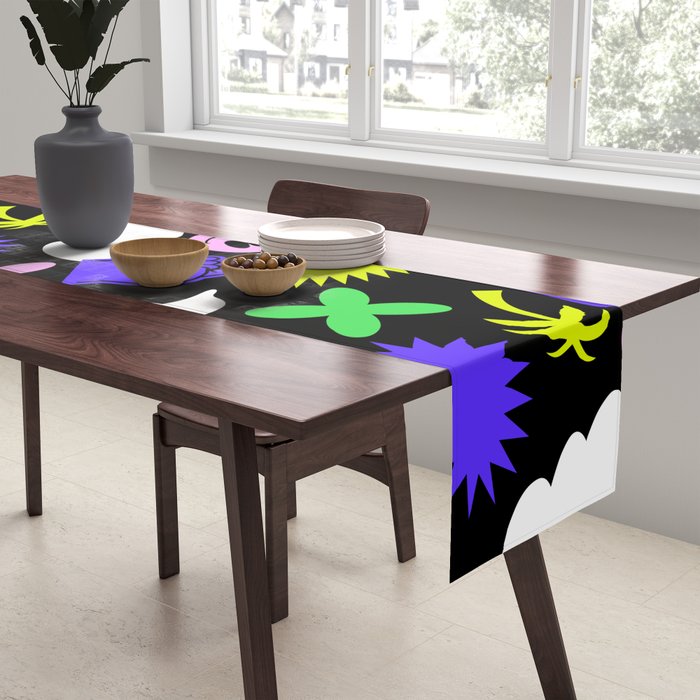 Trendy y2k sticker art pattern Table Runner Gallery Image 2