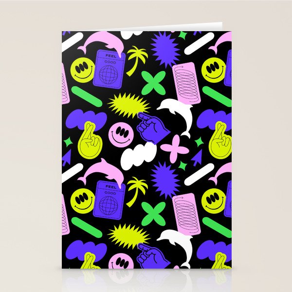 Trendy y2k sticker art pattern Stationery Card Gallery Image 2