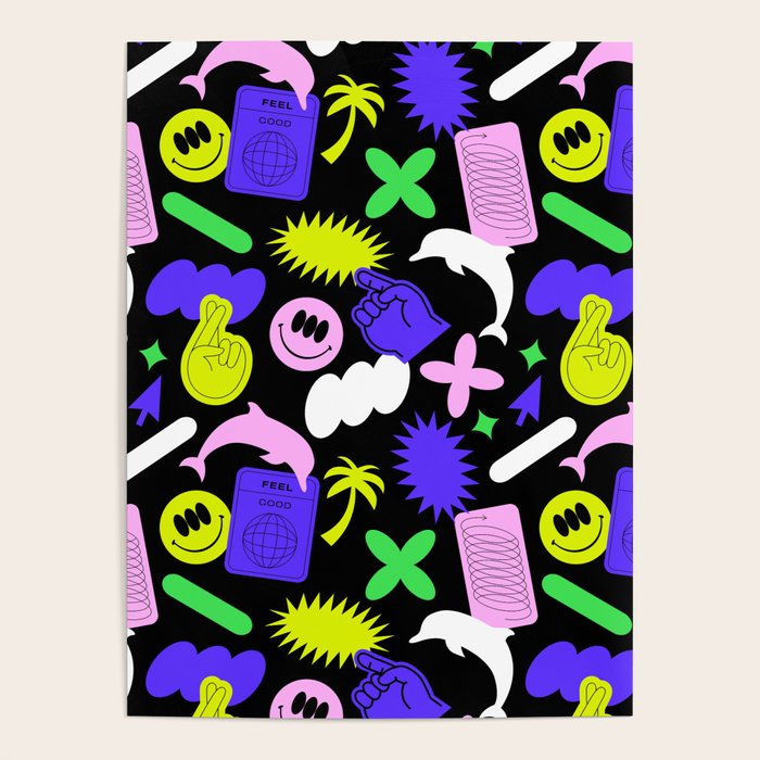 Trendy y2k sticker art pattern Poster Gallery Image 4
