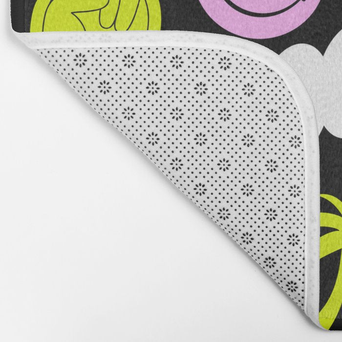 Trendy y2k sticker art pattern Bath Mat Gallery Image 2