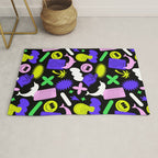 Trendy y2k sticker art pattern Rug Gallery Image 1