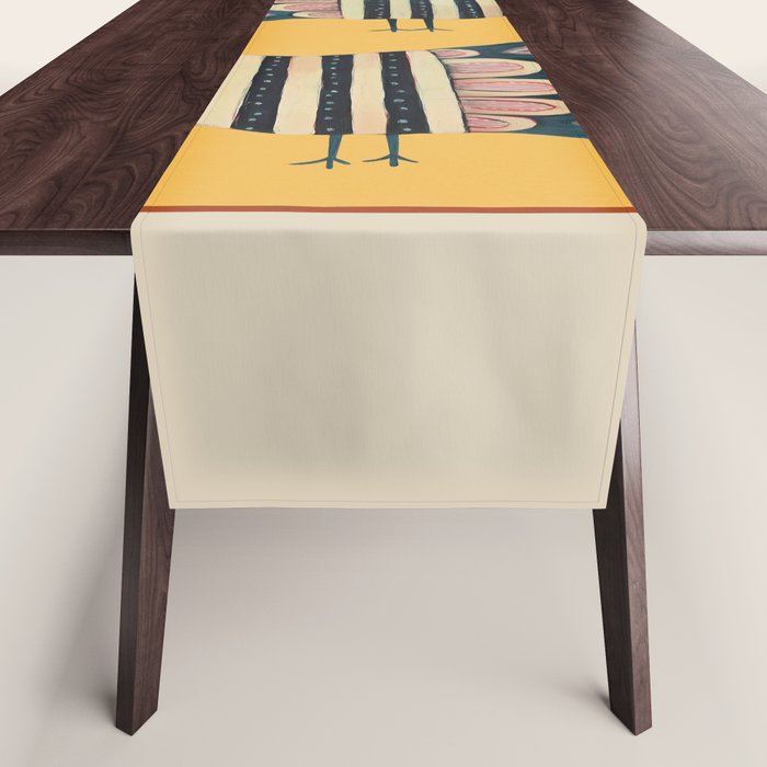 Striped Bird Pair II Table Runner Gallery Image 1