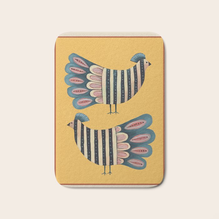 Striped Bird Pair II Bath Mat Gallery Image 1