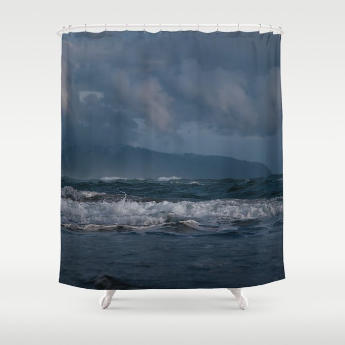 Dark Ocean Blues Shower Curtain Gallery Image 1