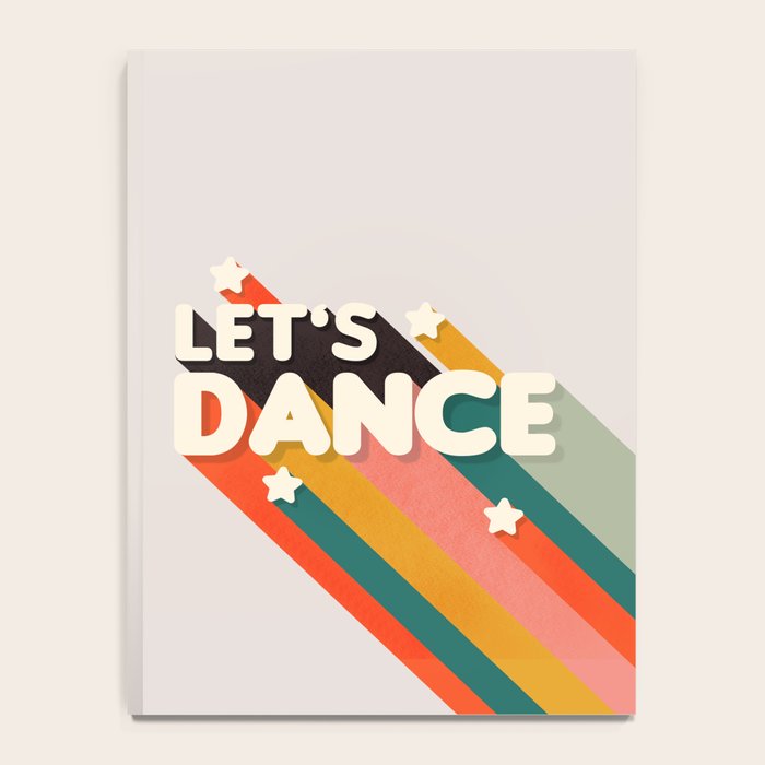 Let's Dance - retro rainbow typography Notebook Gallery Image 4