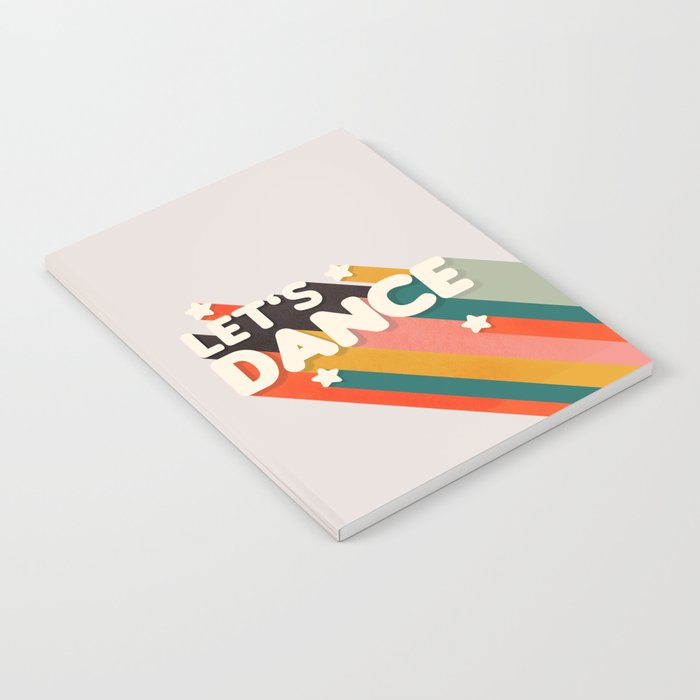 Let's Dance - retro rainbow typography Notebook Gallery Image 2