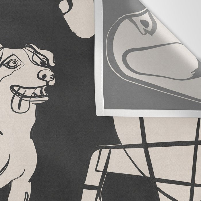 Minimal Abstract Dogs Art 1 Wall Tapestry Gallery Image 3