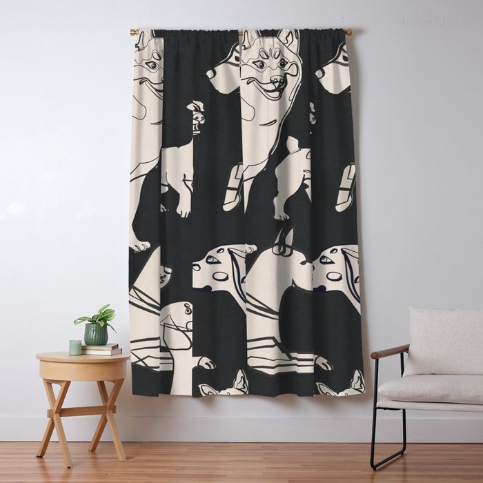 Minimal Abstract Dogs Art 1 Window Curtain Gallery Image 5