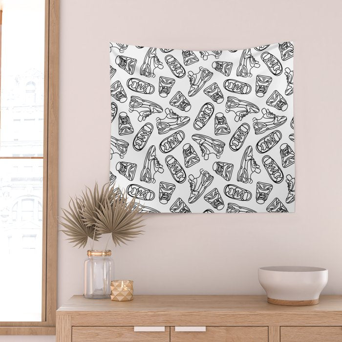 Sneakers // Black & White Wall Tapestry Gallery Image 2