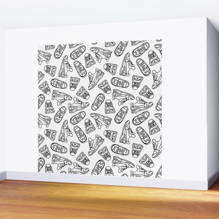 Sneakers // Black & White Wall Mural Gallery Image 2