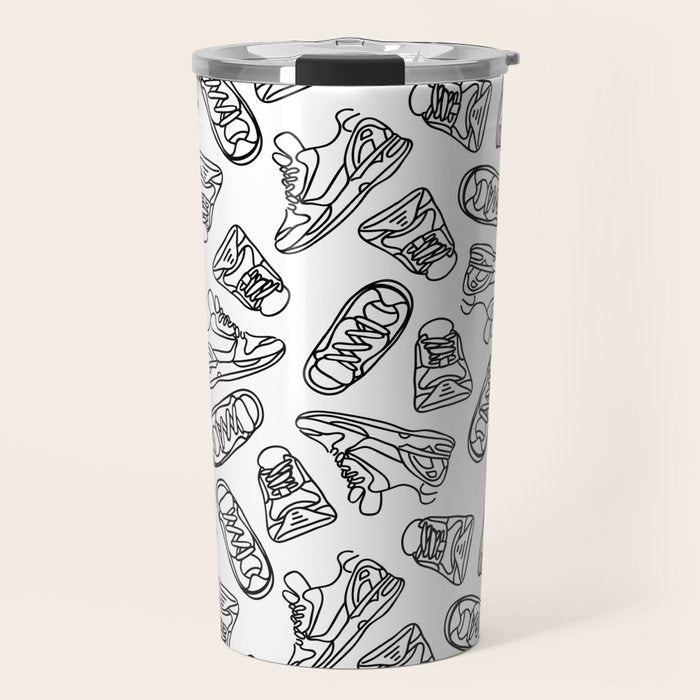 Sneakers // Black & White Travel Mug Gallery Image 1