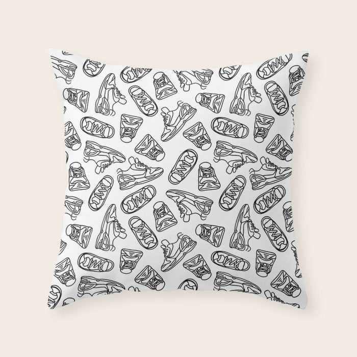 Sneakers // Black & White Throw Pillow Gallery Image 6