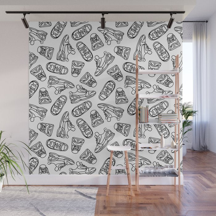 Sneakers // Black & White Wall Mural Gallery Image 1