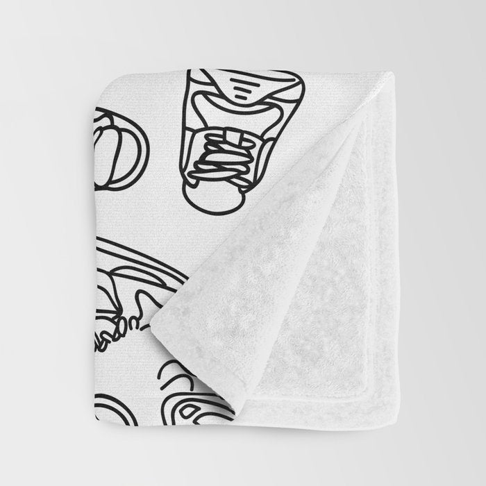 Sneakers // Black & White Throw Blanket Gallery Image 3