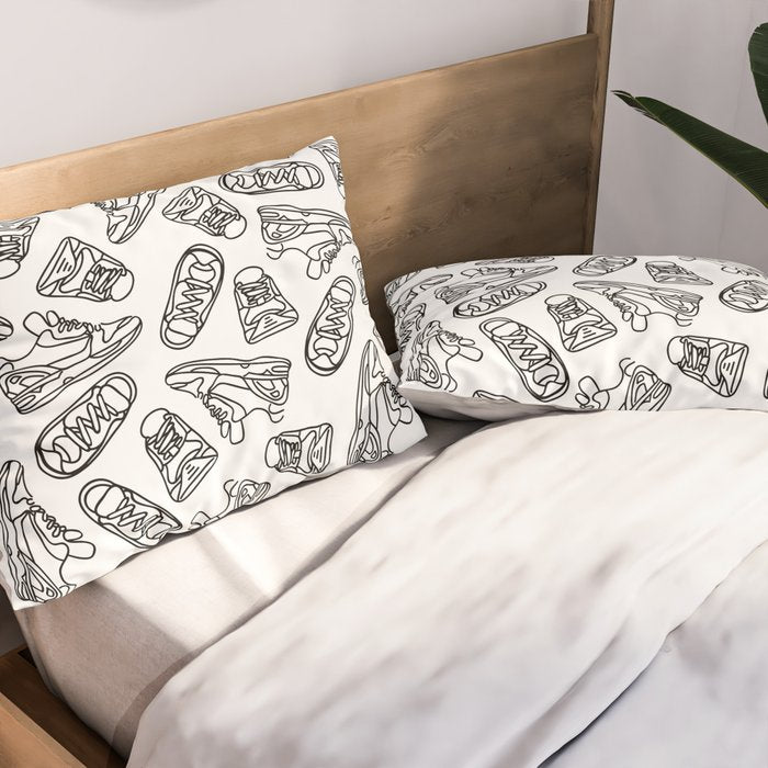 Sneakers // Black & White Pillow Sham Gallery Image 2