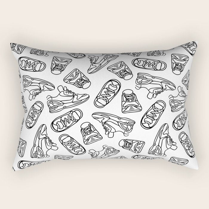 Sneakers // Black & White Rectangular Pillow Gallery Image 2