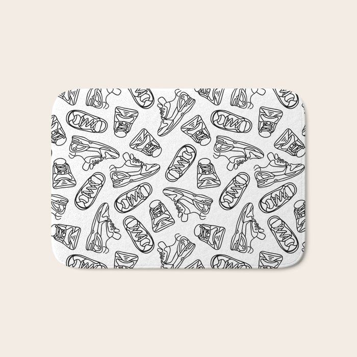 Sneakers // Black & White Bath Mat Gallery Image 1