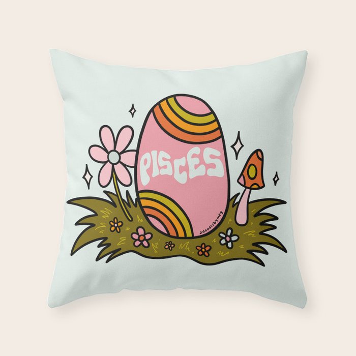 Pisces Easter Egg Throw Pillow Gallery Image 1