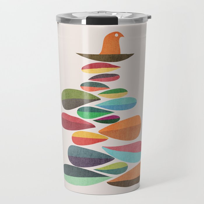 Bird nesting on top of pebbles hill Travel Mug Gallery Image 1