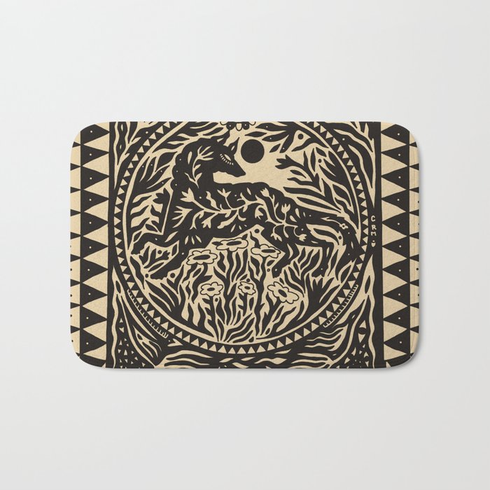 Botanical Wolf Bath Mat Gallery Image 1
