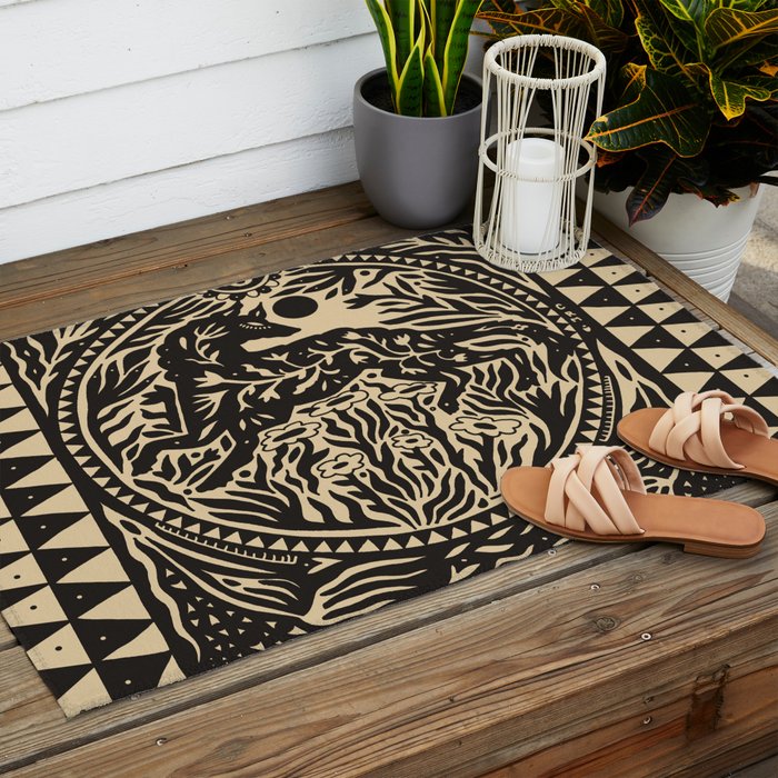 Botanical Wolf Outdoor Rug Gallery Image 2