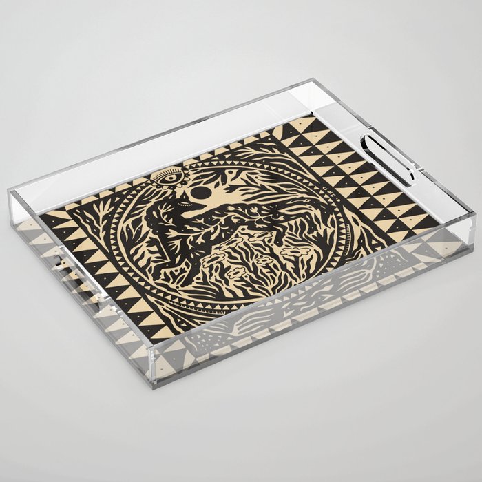 Botanical Wolf Acrylic Tray Gallery Image 1