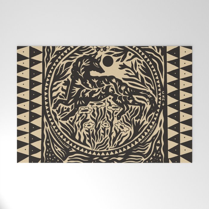 Botanical Wolf Welcome Mat Gallery Image 1