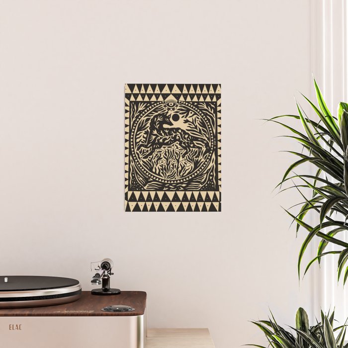 Botanical Wolf Poster Gallery Image 2