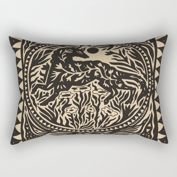 Botanical Wolf Rectangular Pillow Gallery Image 1