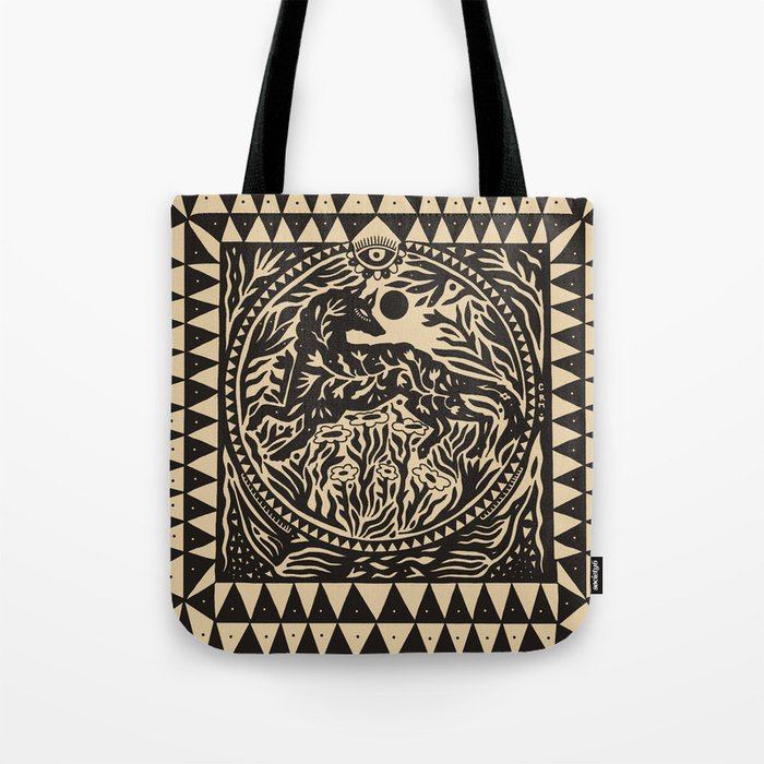 Botanical Wolf Tote Bag Gallery Image 1
